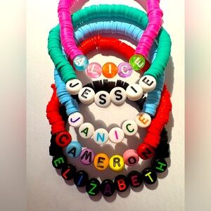 - Custom Name Bracelets.
